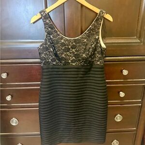 R&M Richards Black Sequin Lace Dress